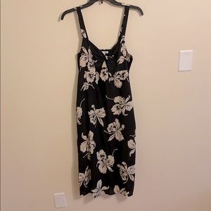 Black Mid-Length Tropical Dress